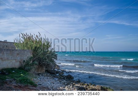 Sidon, Lebanon, April 04 - 2017: View Of The Sea From The Historic City Of Sidon In Lebanon, City Th
