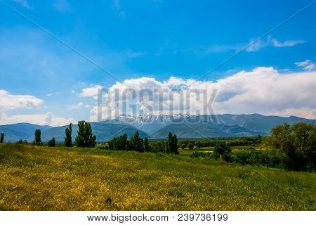 Beautiful Green Landscape From The Coast Of Eber Lake In Afyon Province