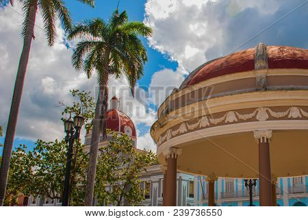 Cienfuegos, Cuba: View Of Parque Jose Marti Square In Cienfuegos, Cuba. The Municipality And The Rot