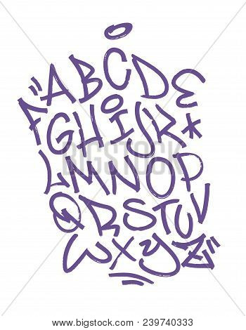 Handwritten Broad Marker Font Alphabet. Artistic Typography Collection. Custom Vector Calligraphy Se