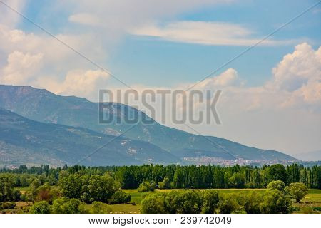 Beautiful Green Landscape From The Coast Of Eber Lake In Afyon Province