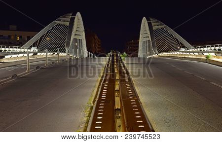 Calatrava Bridge, Bridge, Roads, Bridge Artificial Lighting, Traffic, Footbridge, Bridge Over Tram, 