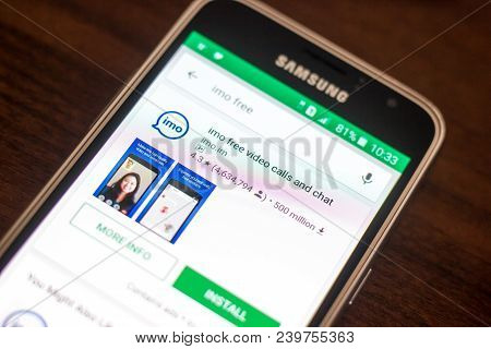Ryazan, Russia - May 04, 2018: Imo Free Video Calls And Chat Icon In The List Of Mobile Apps On The 