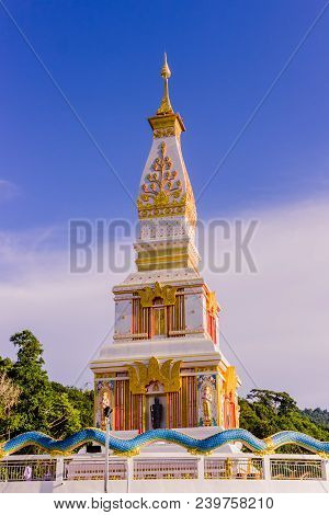 Thai Buddhist Pagoda At Doi Thepnimit Temple On Patong Hilltop. It Is The Newest Landmark For Touris