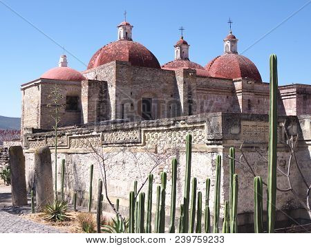 Church Of San Pedro In Mitla City Important Archeological Site Of Zapotec Culture At Oaxaca State At