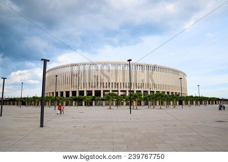 Krasnodar, Russia - June 06, 2017: Krasnodar Stadium In The City Of Krasnodar. The Architecture Of T