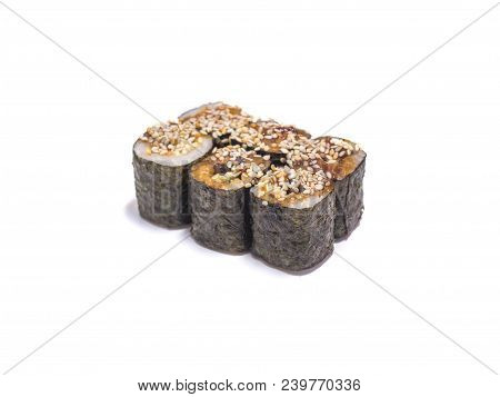 Unagi Roru Rolls Set On White Background