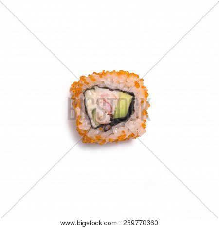 Japanese Food: California Roll On White Background