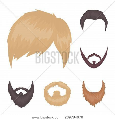 Mustache And Beard, Hairstyles Cartoon Icons In Set Collection For Design. Stylish Haircut Vector Sy