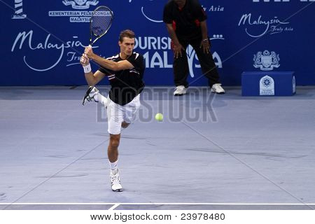 BUKIT JALIL - 01 lokakuu: Frantisek Cermak palauttaa tämän Malesian avoin välierässä doubles partne