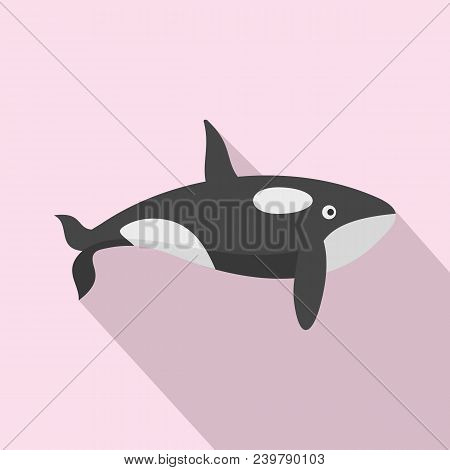 Orca Whale Icon. Flat Illustration Of Orca Whale Vector Icon For Web Design