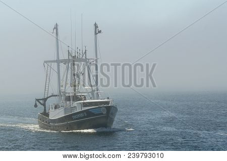 New Bedford, Massachusetts, Usa - May 8, 2018:  Commercial Fishing Vessel Discovery Ii, Hailing Port