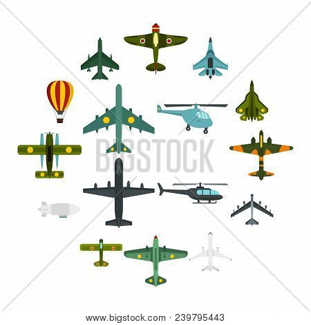 Aviation Icons Set. Flat Illustration Of 16 Aviation Vector Icons For Web