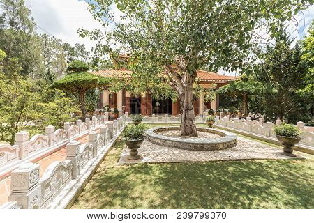 Truc Lam Monastery Is An Ancient Temple To Attract Tourists In Dalat. Vietnam.