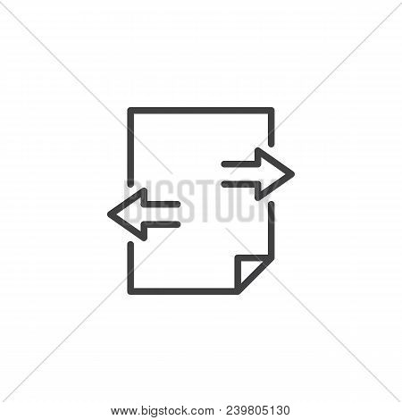 Exchange File Outline Icon. Linear Style Sign For Mobile Concept And Web Design. Document Input And 