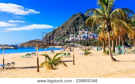Golden beautiful beach Las Teresitas - Teneride island