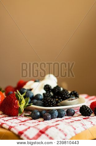 Macro View Of Blackberries, Blueberries, Raspberries