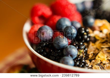 Healthy Breakfast Concept With Oat Flakes And Berries
