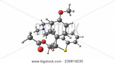 Diltiazem Molecular Structure Isolated On White