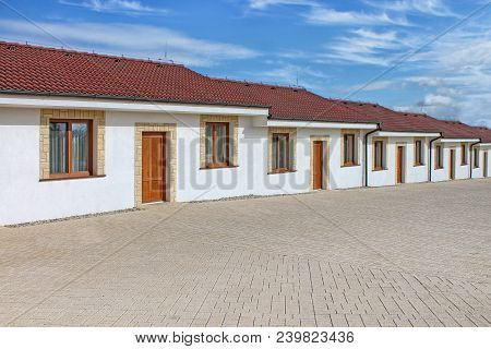 Typical Bungalo Houses Close Up. Czech Republick.