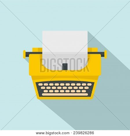 Old Fashion Typewriter Icon. Flat Illustration Of Old Fashion Typewriter Vector Icon For Web Design