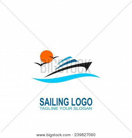 Sailing Logo, Sailboat Logo Design, Ocean Logo, Vector Illustrations.