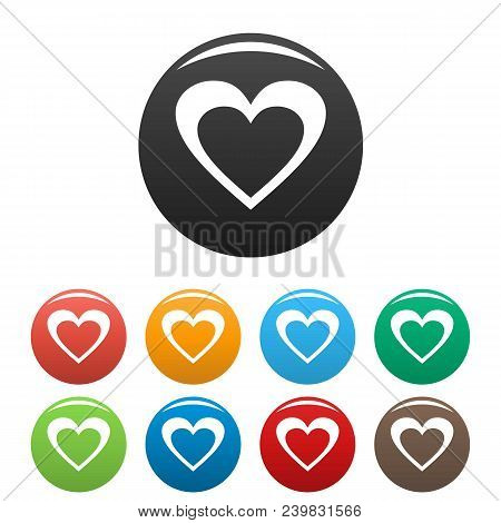 Huge Heart Icon. Simple Illustration Of Huge Heart Vector Icons Set Color Isolated On White