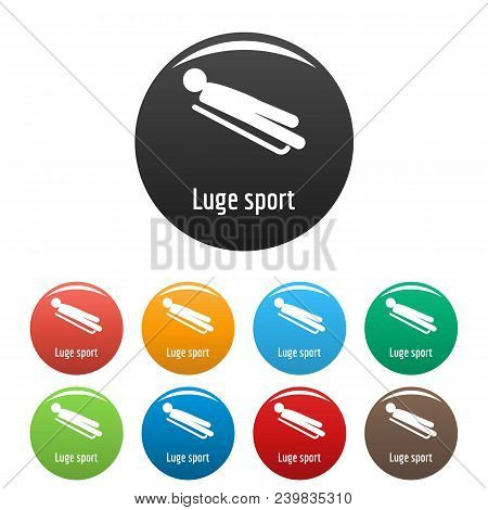 Luge Sport Icon. Simple Illustration Of Luge Sport Vector Icons Set Color Isolated On White