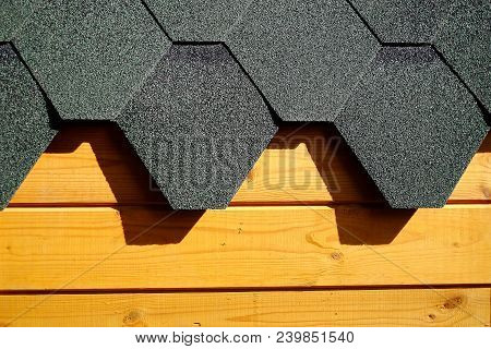 Waterproof Roof Coating. Building Material Tile Black