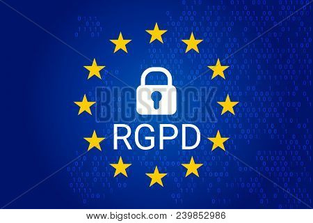Rgpd Is Gdpr: General Data Protection Relation In French, Italian, Spanish. Vector Illustration