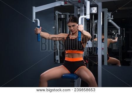 Sport. Beautiful Woman In Gym. Halthy Concept Fitness