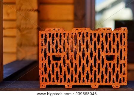 Red Ceramic Brick-made Of Special Clay With Roasting In The Oven With A Temperature Of Up To 1000 De
