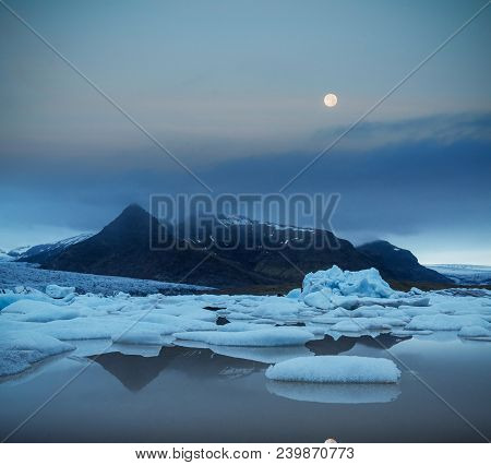 Famous Reynisdrangar Rock Formations At Black Reynisfjara Beach. Coast Of The Atlantic Ocean Near Vi