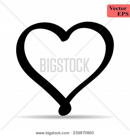 Heart Linear Vector, Mobile Minimalistic Flat Design Eps 10