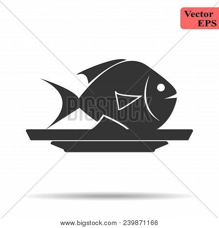 Illustration Of Fish Icon On White Background Eps 10