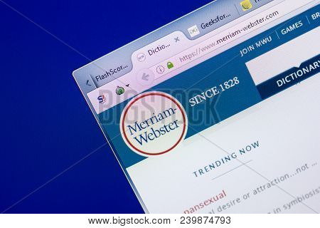 Ryazan, Russia - May 08, 2018: Merriam-webster Website On The Display Of Pc, Url - Merriam-webster.c