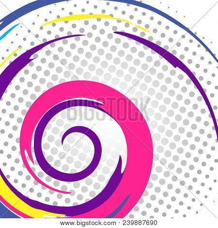 Minimal Background Design. Vector Colorful Template With Spiral Shape.