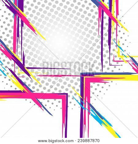 Colorful Vector Template. Artistic Vector Collage. Halftone Effect