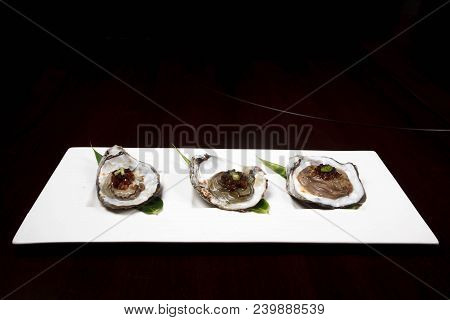 Oysters On The Half Shell Appetizer, Shellfish, Mollus