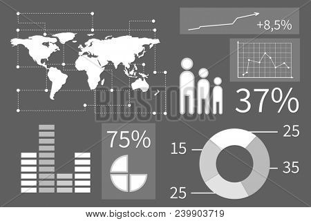 Business interface with graphics