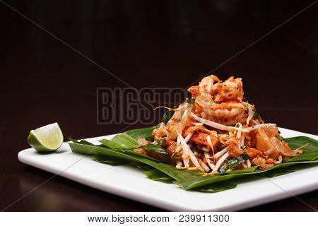 Pad Thai Noodles Seafood Chicken Thailand Style