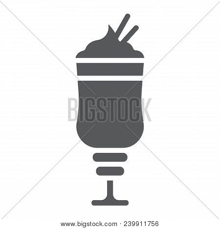 Mocha Glyph Icon, Coffee And Cafe, Coffee Cream Sign Vector Graphics, A Solid Pattern On A White Bac
