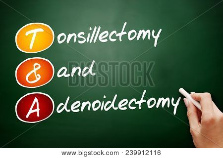 T&a - Tonsillectomy And Adenoidectomy Acronym, Concept On Blackboard