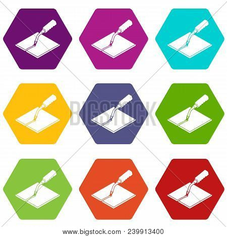 Welding Torch Icons 9 Set Coloful Isolated On White For Web