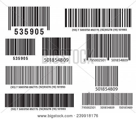 Realistic Bar Code Icon. A Modern Simple Flat Barcode. Marketing, The Concept Of The Internet. Fashi