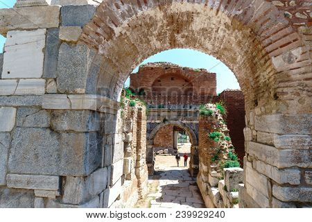 Historical Stone Walls And Doors Of Iznik Bursa