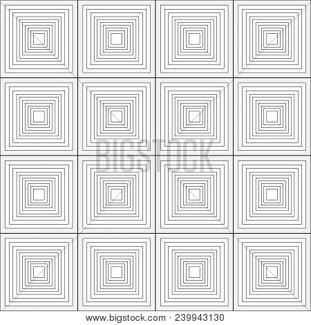 Seamless Monochrome Abstract Square Pattern Background Vector.