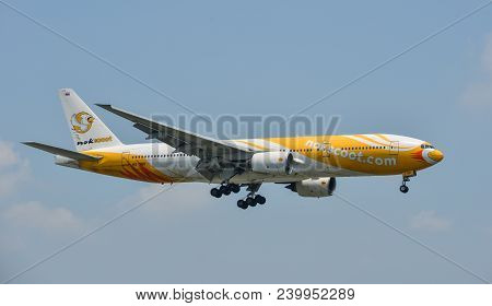 Passenger Airplane Landing At The Airport