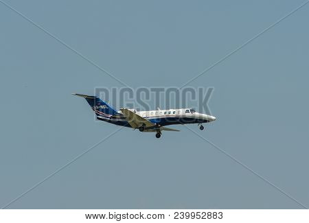 Passenger Airplane Landing At The Airport