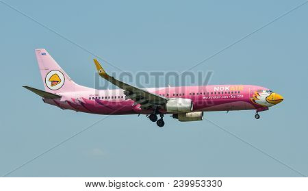 Passenger Airplane Landing At The Airport